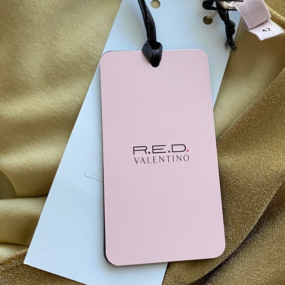 R.E.D. Valentino NWT Gold Halter Dress (42/6) - Picture 6 of 16